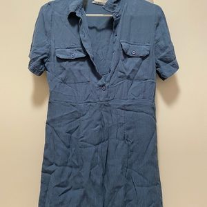 UO blue button up dress